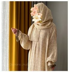 Sarı Çiçekli  Organik Müslin Takımı